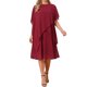 thumbnail image 1 of INSPIRE CHIC Vestidos de Otoño para Mujer con Capa de Gasa Superpuesta Cuello Redondo Asimétrico Volante Formal Vestido Midi para Invitada de Boda M Vino Rojo, 1 of 6