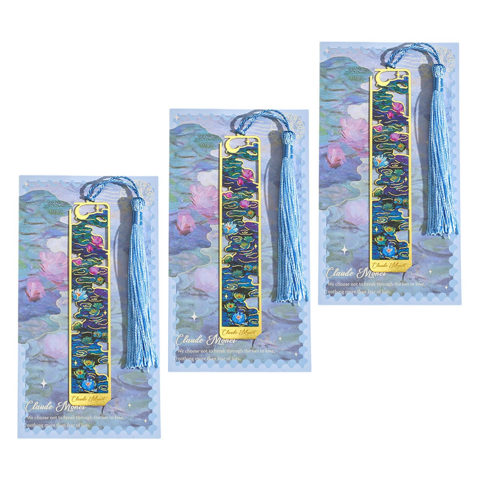 Bothyi - 3 Marcadores De Flores Marcadores De Libros De Metal Portátiles Para Hombres Mujeres Adolescentes Niños Loto