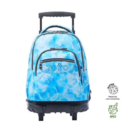 Totto - Mochila Escolar Con Ruedas Bomper Renglon Glitter Bubul