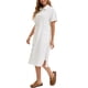 thumbnail image 4 of INSPIRE CHIC Vestido Camisero de Mezclilla para Mujer Regreso a Clases Manga Corta Abotonado Casual Midi Vestido Blanco 2XL, 4 of 6