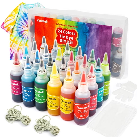 Kit de teñido tie-dye Vanstek de 24 colores para mujeres, niños y hombres con accesorios