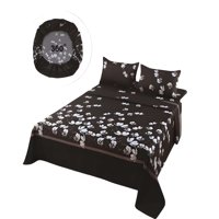 Genérico - Juego De Sabanas Con Diseño King Negro
