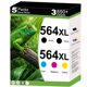 thumbnail image 1 of Cartuchos de tinta KUF 564XL de alto rendimiento, paquete de 5, compatibles con HP 564XL, 1 of 7