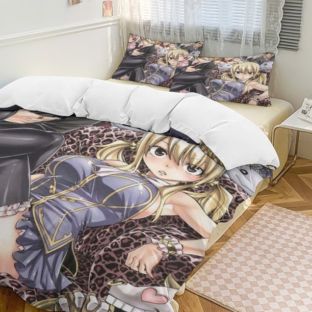 Fairy Tail Anime Home Bed 3-piece Set Classic Japanese Anime Polyester Wash Student Dormitory Set