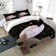 thumbnail image 1 of 3pcs Cat Dream Space Wallpaper Patterned Printed Bedding Set: Soft & Light Beige-Friendly Polyester Fabric Digital Printing, 1 of 1