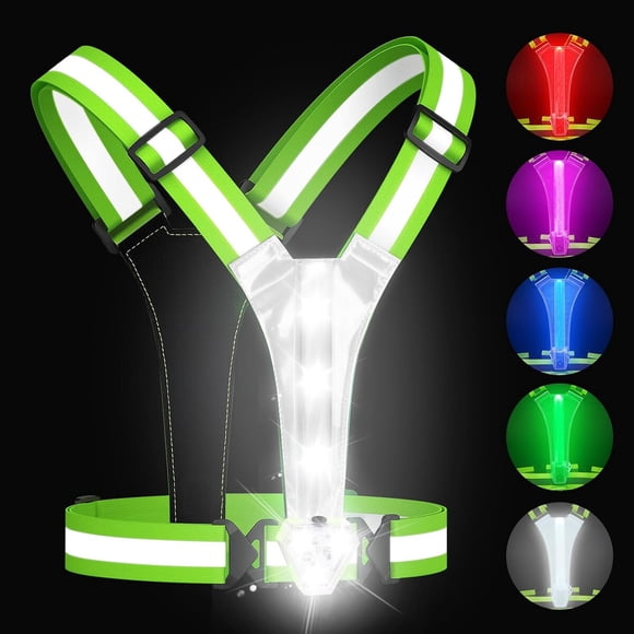Zacro Chaleco reflectante LED con luz de pecho 500 lm y 5 colores RGB