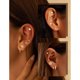 thumbnail image 2 of Aros tipo stud hipoalergénicos para mujer, chapados en oro de 14 quilates, 2 of 3