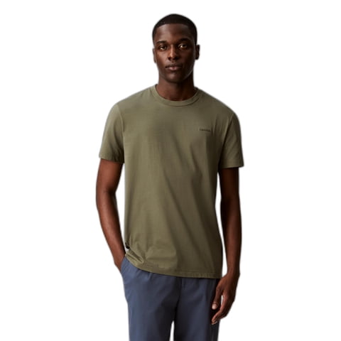 Remera Calvin Klein Para Hombre Liquid Touch Verde Oliva Apagado