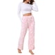 thumbnail image 2 of INSPIRE CHIC Pantalones de pijama peludos para mujer, pantalones de salón de felpa suave con patrón de estrellas y cintura elástica, XX-Large Rosa, 2 of 6
