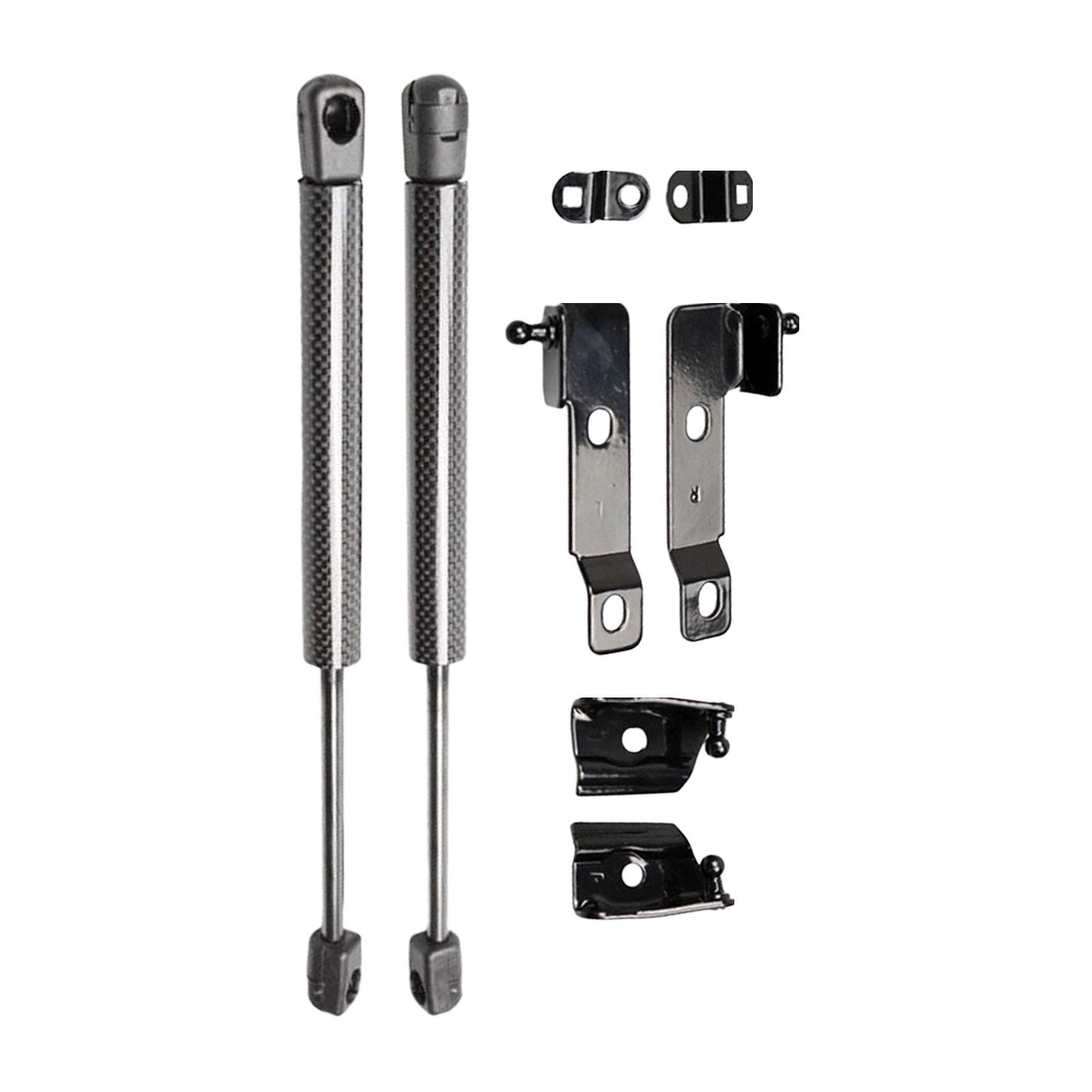 Ioensy - 2 Piezas De Repuesto Para Capó Delantero De Nissan Navara 2004-2018, Fibra De Carbono Resistente, Color Negro