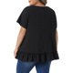 thumbnail image 3 of Agnes Orinda Camisetas de Mujer Tallas Grandes para el Día de San Patricio en la Escuela o Universidad, Dobladillo en Capas, Cuello Redondo, Manga Corta, Blusa Casual de Verano Flowy 4X Negro, 3 of 6