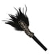 thumbnail image 3 of 1920's Vintage Faux Feather Headband Black Rhinestone Decor Head Ring Party Evening Ladies Headpiece, 3 of 3
