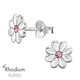 thumbnail image 1 of Pendientes de flor de plata con cristal, 1 of 2