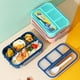 thumbnail image 2 of 1pc 4-Compartment Bento Lunch Box - Microwave, Dishwasher, and Freezer Safe - Perfect for Back to School and On-the-Go Meals, 2 of 3
