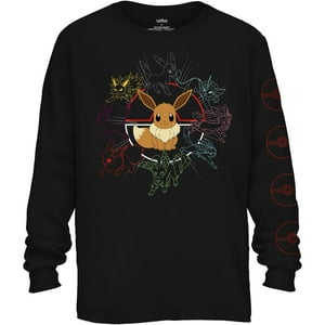 Pokémon - Camiseta Pokemon Mono Eeveeloutions Eevee De Manga Larga