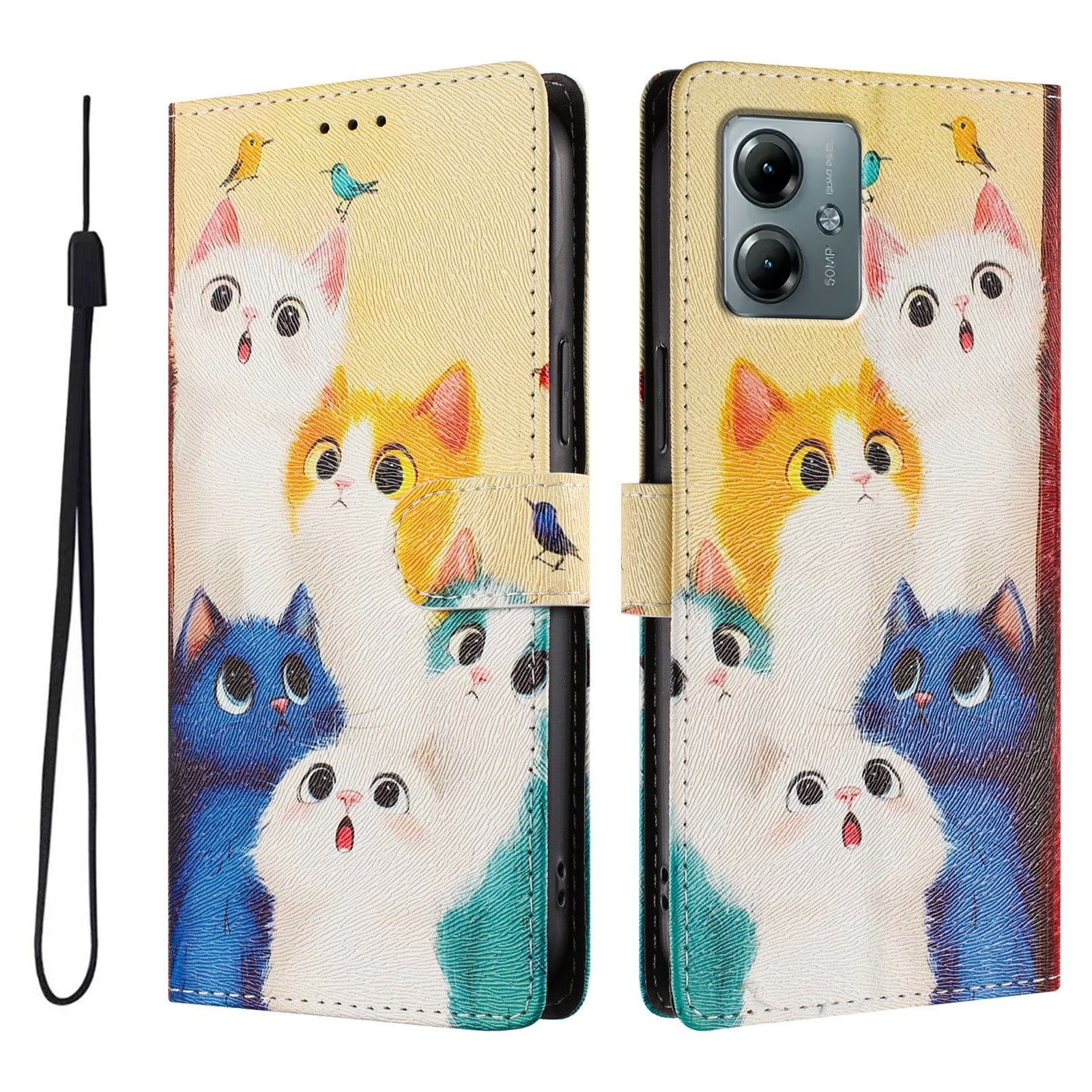 Foxdock Funda Tipo Cartera Para Motorola Moto G Play 2025 Con Soporte Y Correa – Diseño De Patrones Lindos