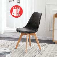 Casabella - Pack 4 Sillas Tulip Eames Dsw Negro