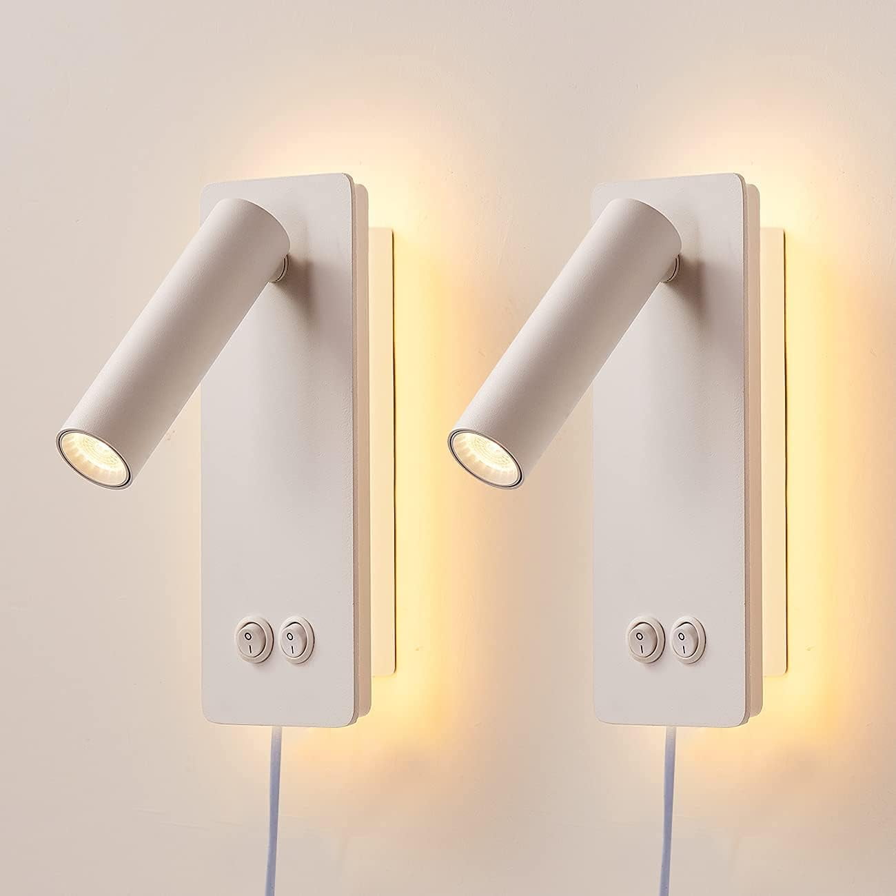 Set De Lámparas Led De Lectura Para Cabecera Moluola Lighting, Apliques De Pared