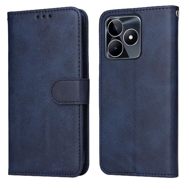 Funda Billetera para Realme C51 con Porta Tarjetas y Soporte Ajustable Azul