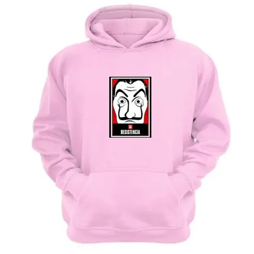 Polerón Canguro La Casa De Papel Rosa Talla S Unisex