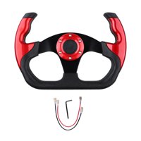 Magideal - Volante De Coche Genérico De 13 Pulgadas, Aleación De Aluminio De Alto Rendimiento, Agarre Cómodo, Accesorios Interiores De Coche Universales Rojo