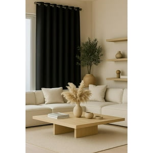 Clems - Cortina Engomada Termica 100% Blackout 140X225 Negro 140X225