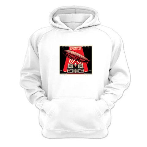 Genérico - Polerón Canguro Led Zeppelin Blanco Talla L Unisex