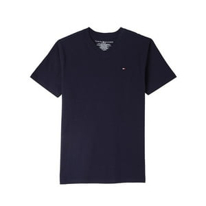 Camiseta Tommy Hilfiger Para Niños, Manga Corta, Cuello En V, Azul Marino, 5 Años