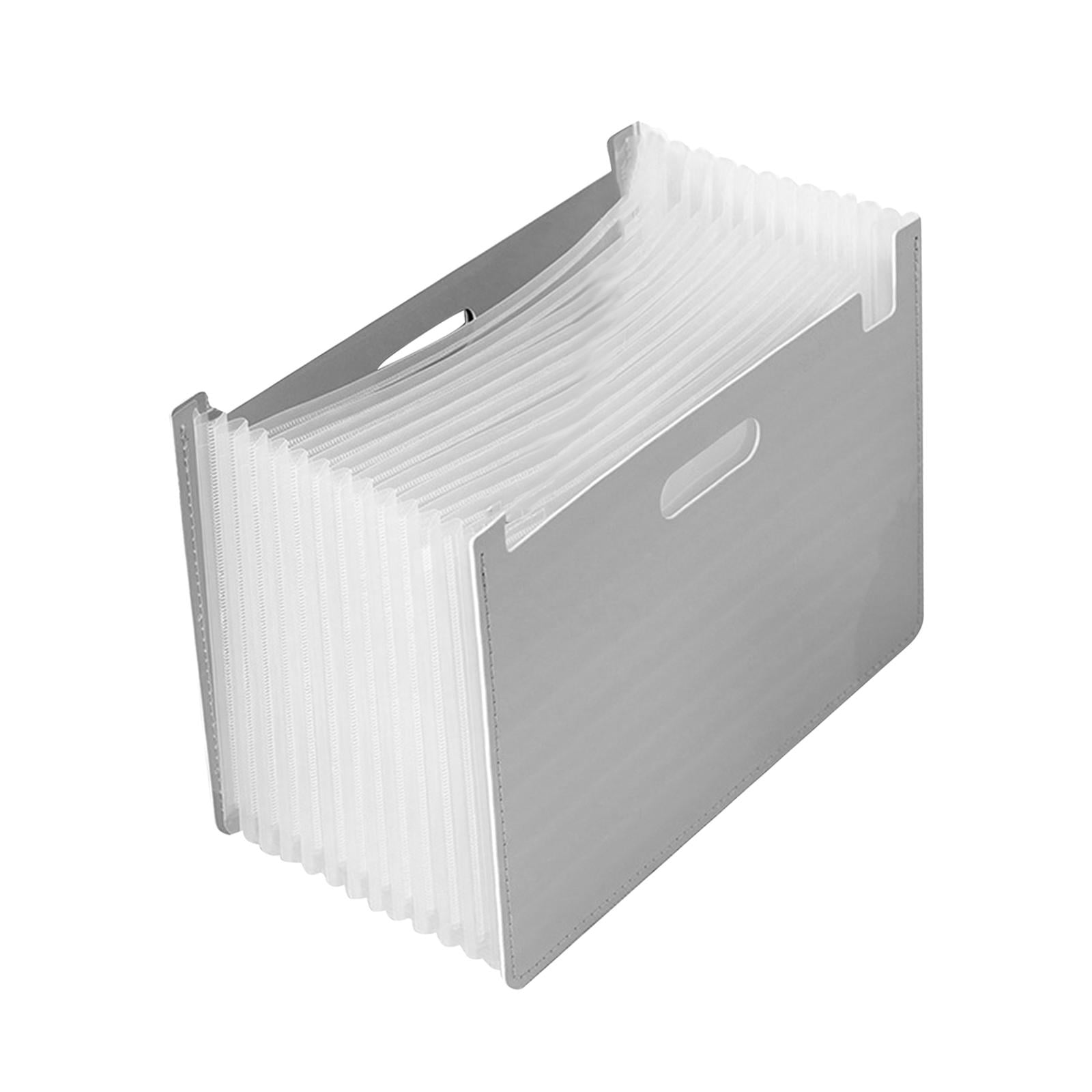 Ioensy - Organizador De Archivos Acordeón Caja De Archivo Expandible Carpeta De Archivos Expandible Para El Hogar Gris