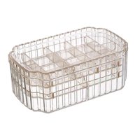Ioensy - Caja De Almacenamiento De Joyas, Bandeja Para Pendientes, Organizador De Joyas De 3 Capas, Elegante Para Mujeres, Dorado Claro