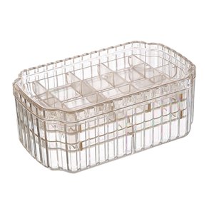 Ioensy - Caja De Almacenamiento De Joyas, Bandeja Para Pendientes, Organizador De Joyas De 3 Capas, Elegante Para Mujeres, Dorado Claro
