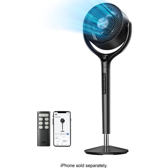 Ventilador DREO TurboPoly 362S gris, 9 velocidades, 20 dB y circulación 3D