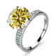 thumbnail image 2 of Anillos de Compromiso de Moissanita de 5 Uds para Mujer Color D Anillo de Boda de Moissanita Diamante Plata Esterlina 925 Corte Redondo Anillos de Diamante Amarillo/azul/rosa con Certificado, 2 of 9