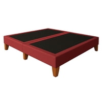 Ethan Desing - Base De Cama 2 Plazas Rojo Italiano En Lino