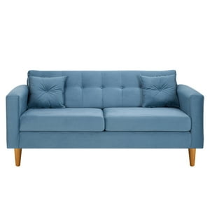 Bodevir - Sofa New Retro 3C Felpa 04 Azul Petroleo