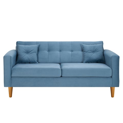 Bodevir - Sofa New Retro 3C Felpa 04 Azul Petroleo