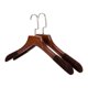 thumbnail image 1 of Perchas de Madera para Trajes para Hombres y Mujeres, Juego de 2 Perchas de Ropa Tipo Estándar de Gancho Plano con Muescas Antideslizantes Marrón Oscuro 16.5x1.2 pulgadas, 1 of 5