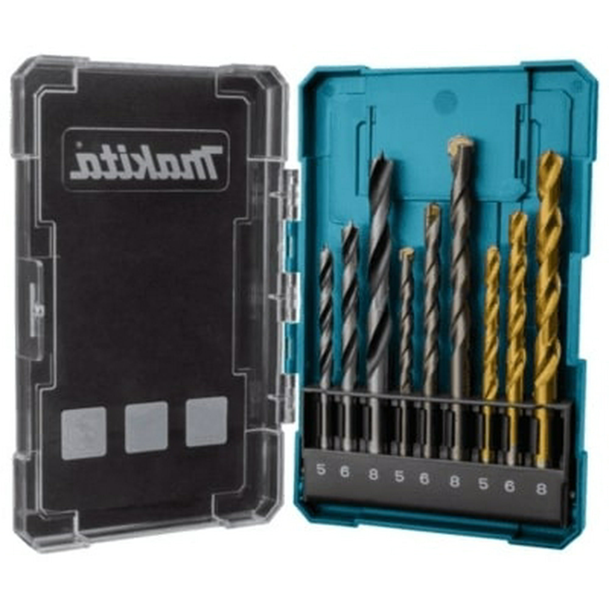 Makita - Set Brocas 9unid Madera Metal Mampostería Estuche