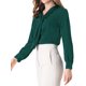 thumbnail image 4 of INSPIRE CHIC Blusas de Mujer de Manga Larga Chiffon Plisado con Lazo en el Cuello Camisa de Oficina XS Verde Oscuro, 4 of 8