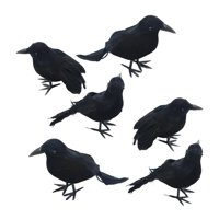 Magideal - 6X Simulación De Cuervos De Halloween, Accesorios De Pájaros, Cuervos Con Plumas Negras, Cuervos De Halloween Y Decoración Para Decoración Del Hogar