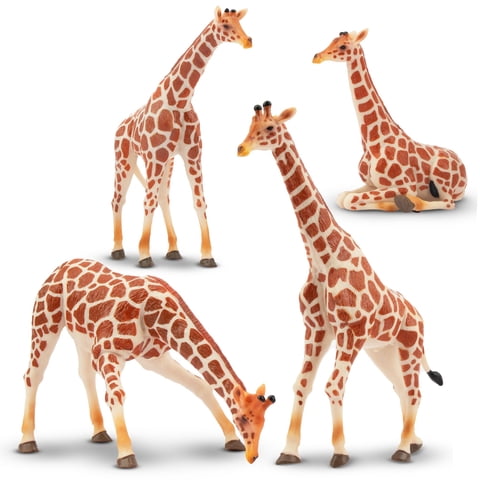 Figuras De Animales Toymany Giraffe Family, 4 Unidades Para Niños A Partir De 3 Años
