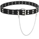 thumbnail image 1 of Cinturón de cuero con doble ojal y hebillas de cadena para mujer, estilo punk, para vestir., 1 of 7