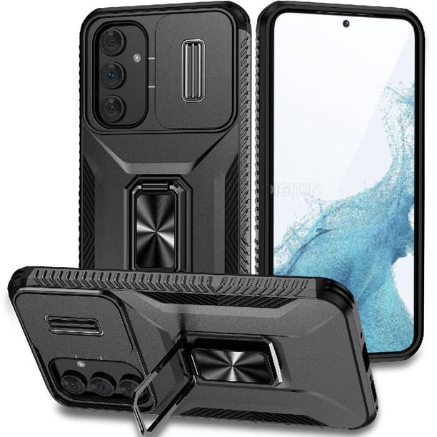 Funda Armada para Samsung Galaxy A54 5G con Tapa Deslizante y Soporte Magnético Giratorio Negro