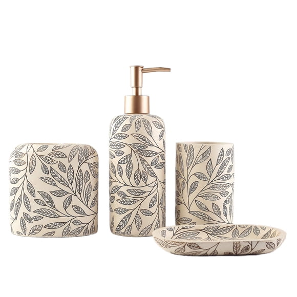 Set de accesorios de baño con soporte para cepillos de dientes Hymmah, 4 unidades
