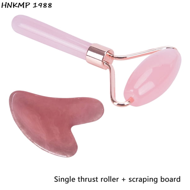 Face Massage Jade Roller Rose Quartz Natural Resin Crystal Slimmer Lift Wrinkle Double Chin Remover Beauty Care Slimming Tools