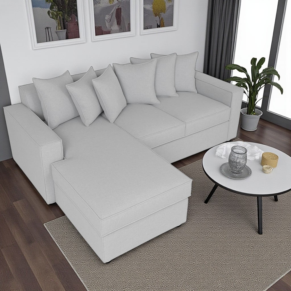 Sitial Home - Seccional Libre Disposicion Baco Gris Con Resortes Full Comfort Plus