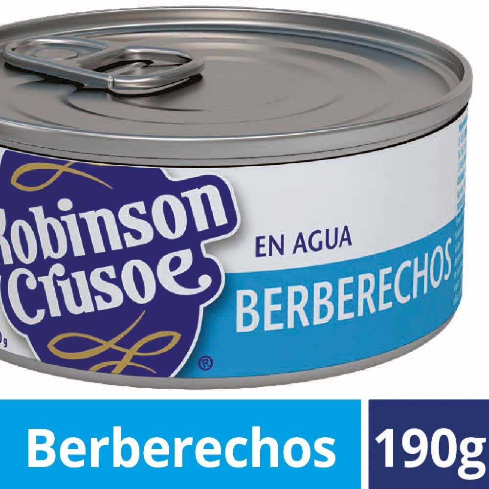 Berberechos Agua Lata Drenado 100 g - Neto 190 g Robinson Crusoe