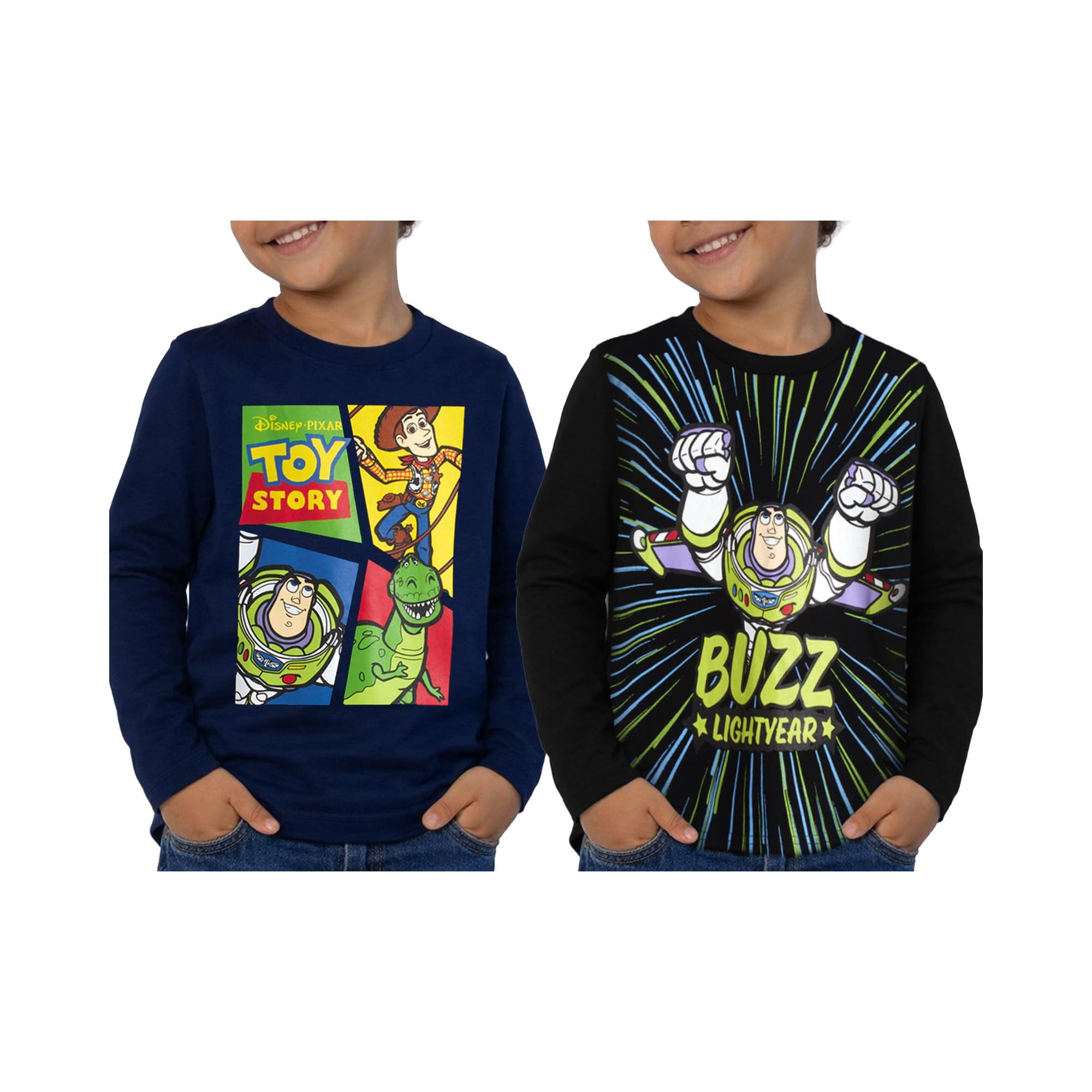 Pack De 2 Camisas Disney Toy Story Boys Buzz Woody Rex 2t-7 - 7