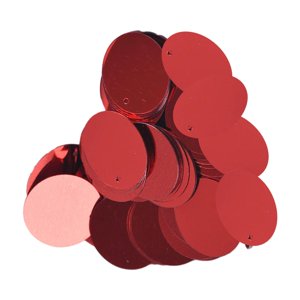 Magideal - 85 Piezas De Lentejuelas Sueltas Redondas Planas De 20Mm, Lentejuelas Redondas Sueltas, Con Agujero, Decoración, Accesorios De Tocado Diy Para Bordado Rojo