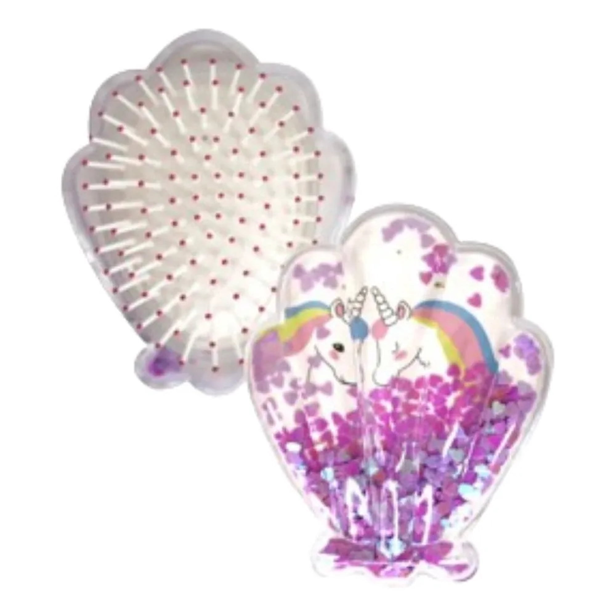 Genérico - Set 3 Cepillos De Cabello Diseño Ostra Brillante Portatil Lau